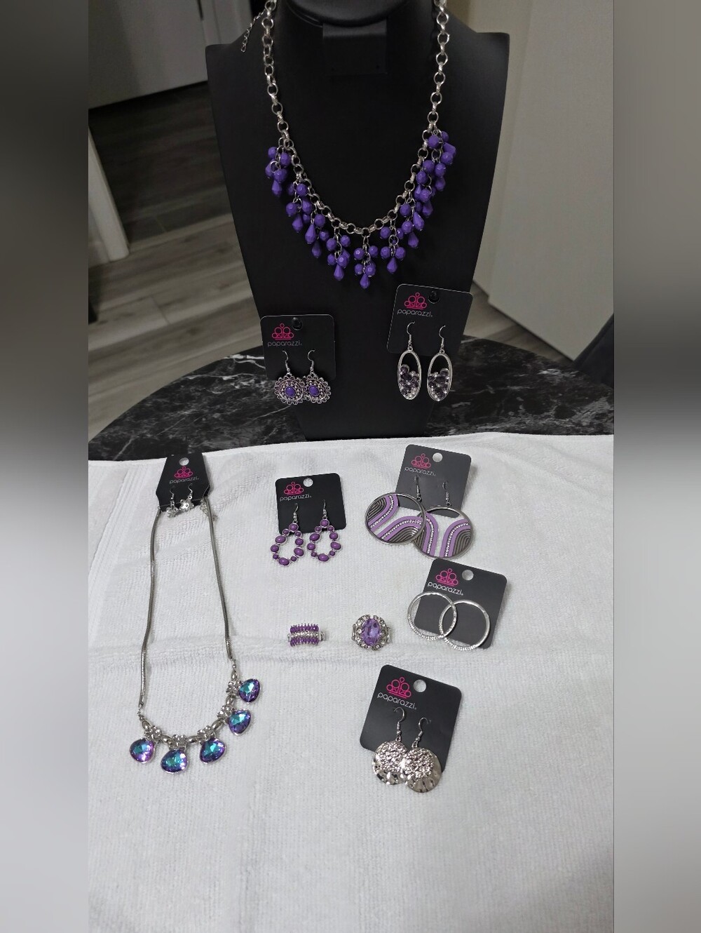 Paparazzi Purple Beaded Statement Necklaces & Earring Sets